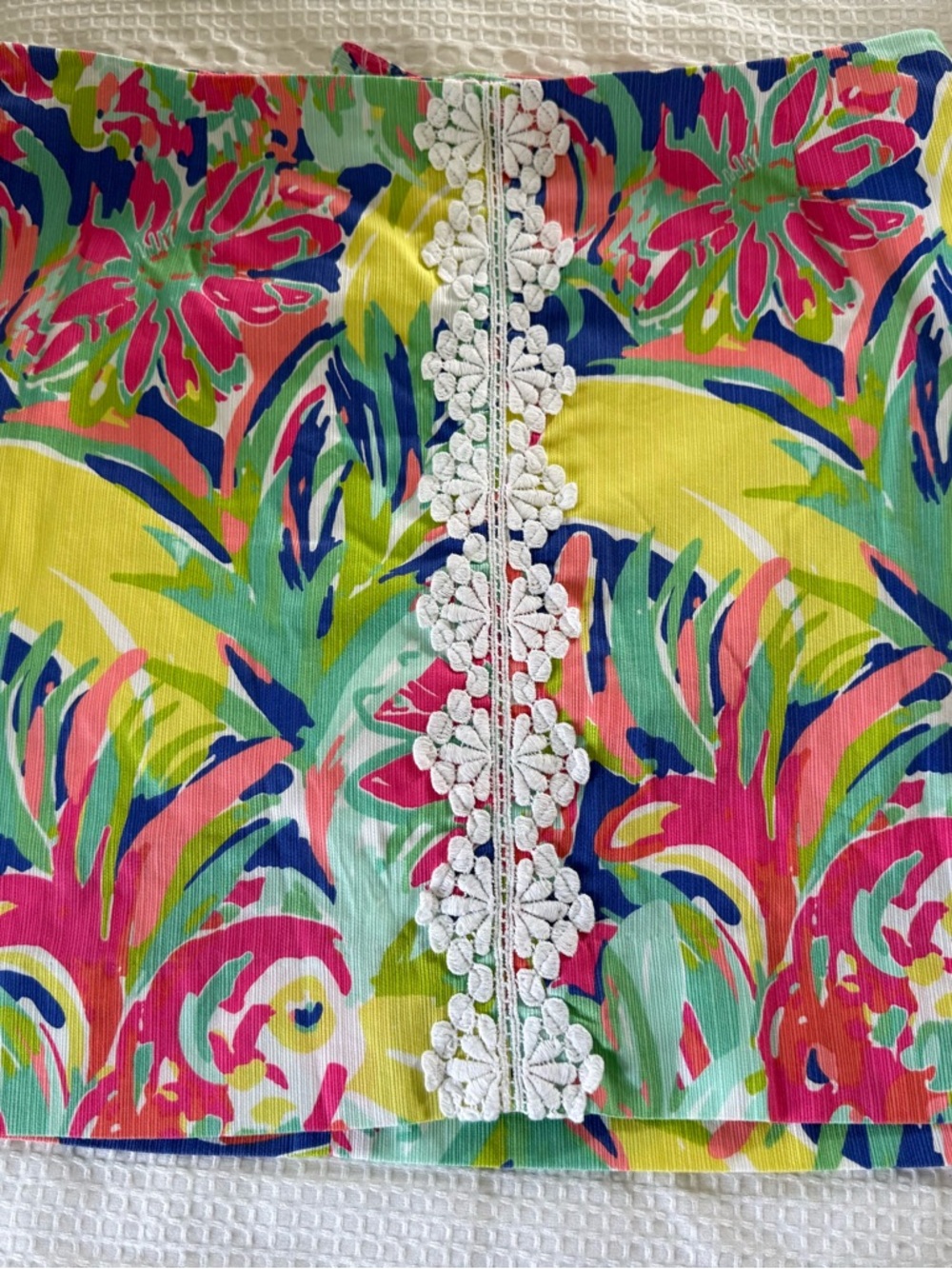 Lilly Pulitzer Floral Print Multi-Color Skort with White Lace Trim